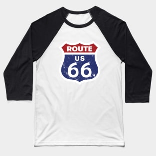 Route 66 Rustic Sign Baseball T-Shirt